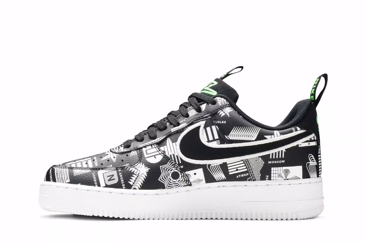 Nike Air Force 1 Worldwide Pack - Black, view 4