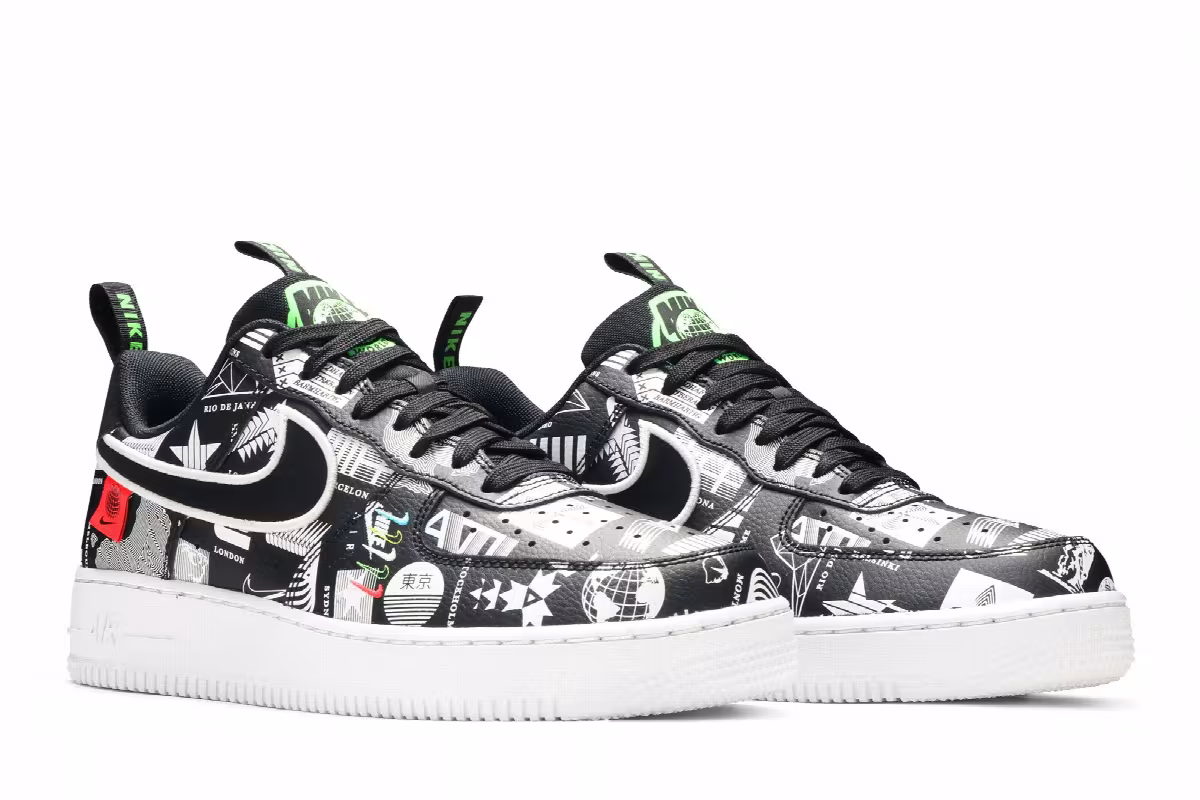 Nike Air Force 1 Worldwide Pack - Black, view 9