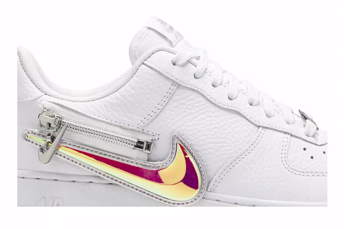 Nike Air Force 1 Premium Zip Swoosh - White, view 3
