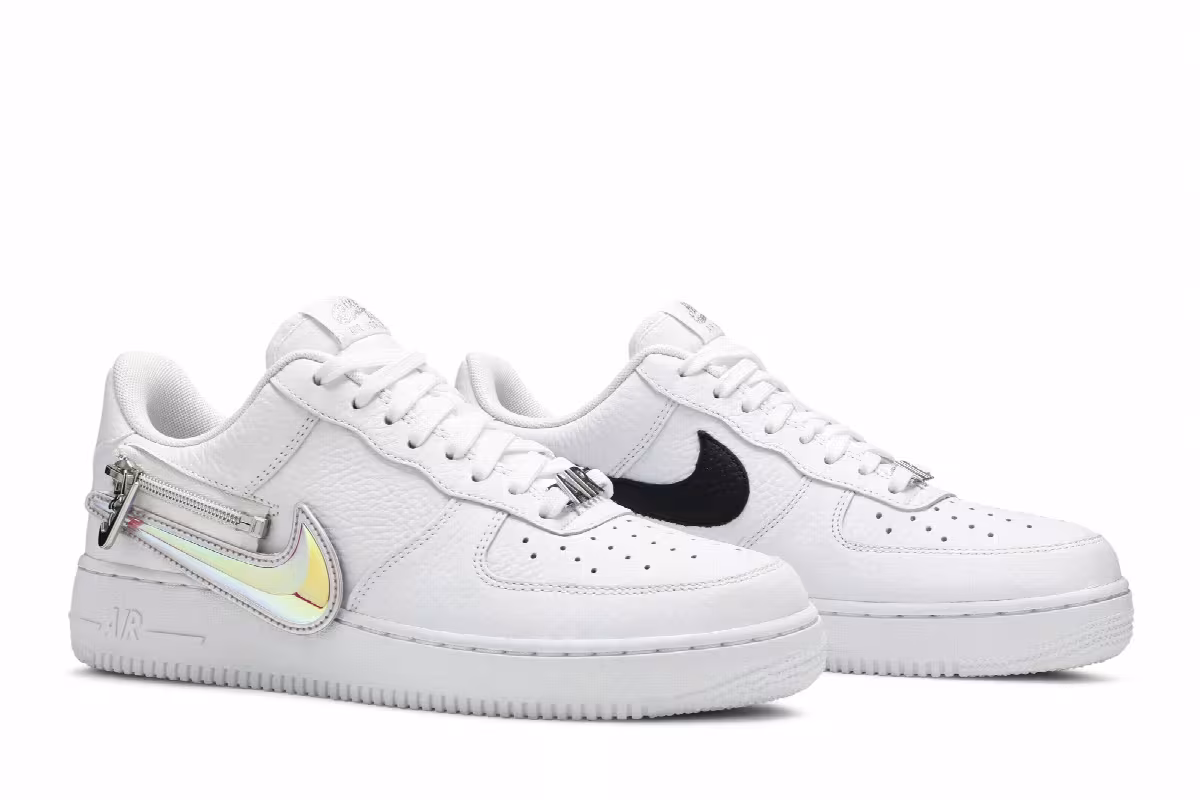 Nike Air Force 1 Premium Zip Swoosh - White, view 9