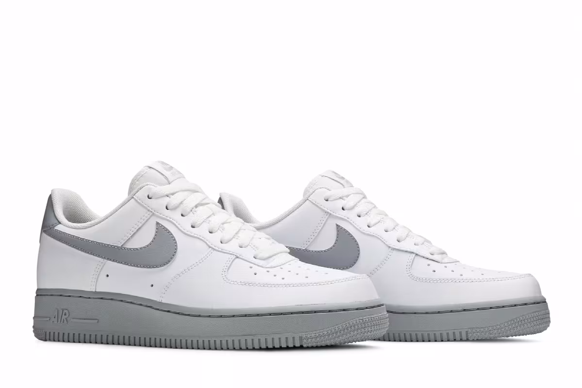 Nike Air Force 1 White Grey Sole, view 9