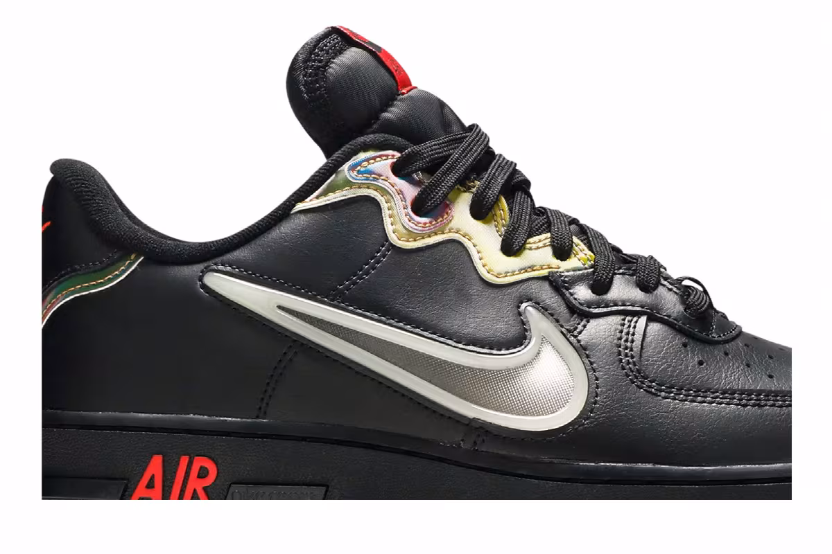 Nike Air Force 1 React Black Iridescent, view 3