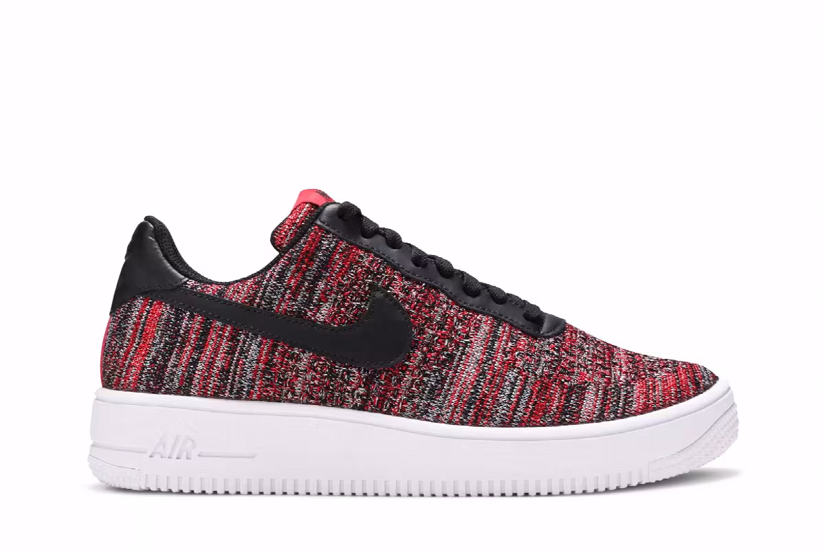 Nike Air Force 1 Flyknit 2.0 University Red Black, view 2