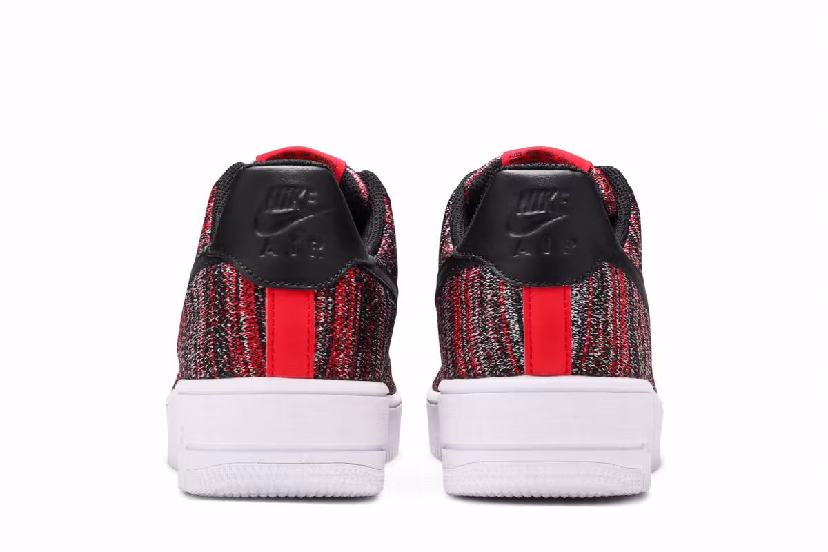 Nike Air Force 1 Flyknit 2.0 University Red Black, view 7