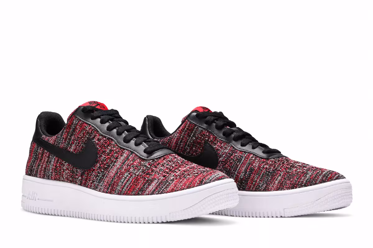 Nike Air Force 1 Flyknit 2.0 University Red Black, view 9