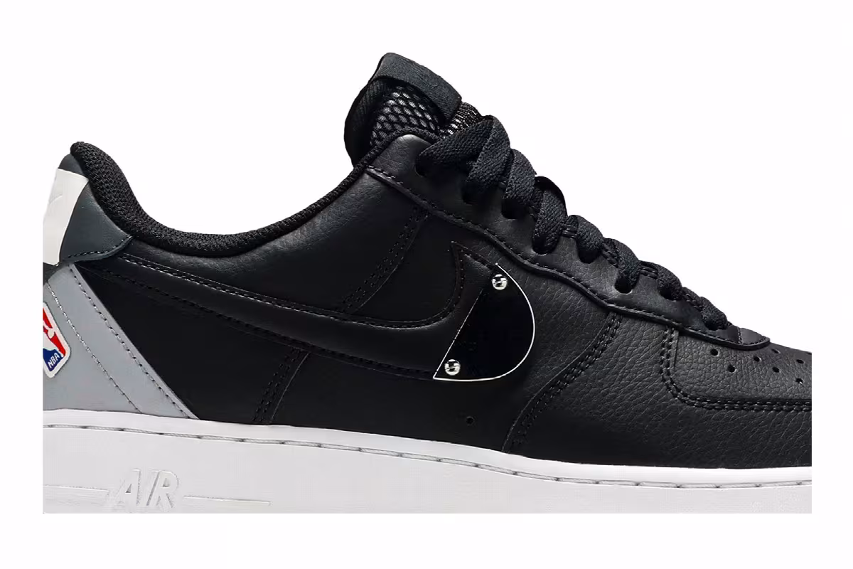 NBA x Nike Air Force 1 Black Wolf Grey, view 3