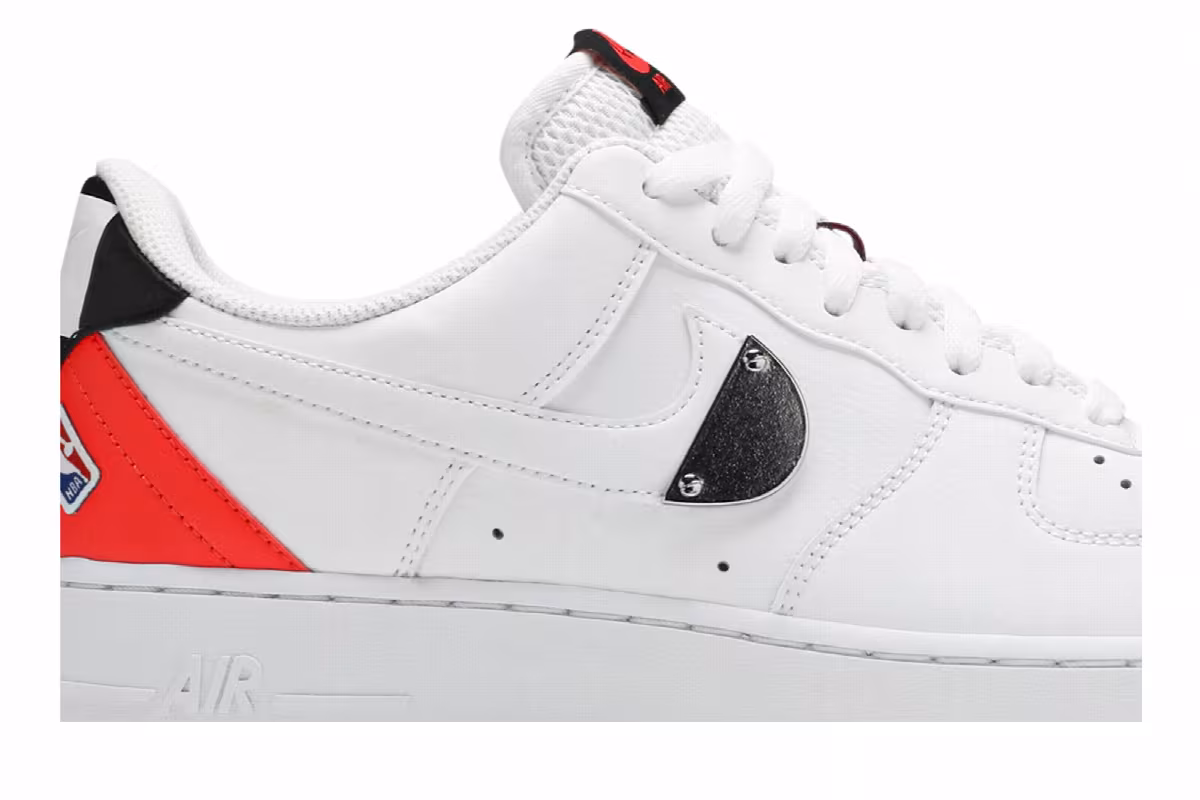 NBA x Nike Air Force 1 White Bright Crimson, view 3