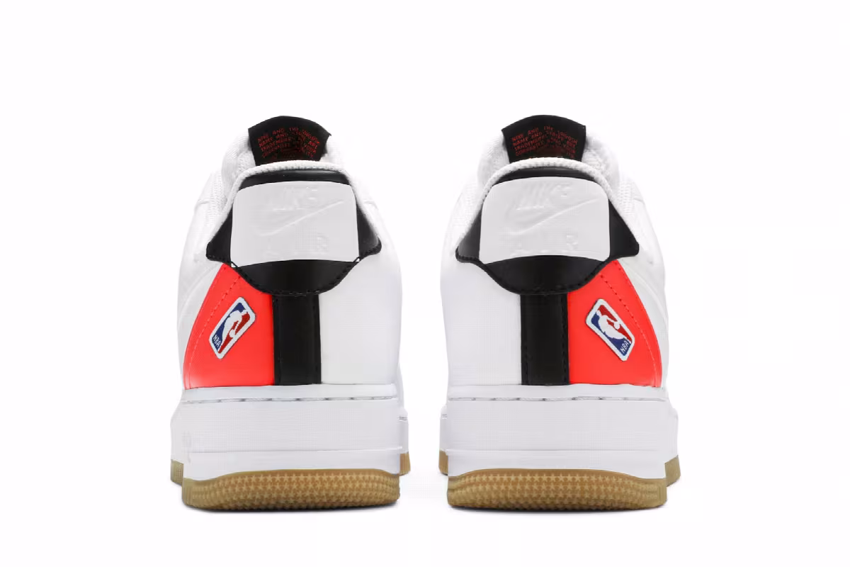 NBA x Nike Air Force 1 White Bright Crimson, view 7