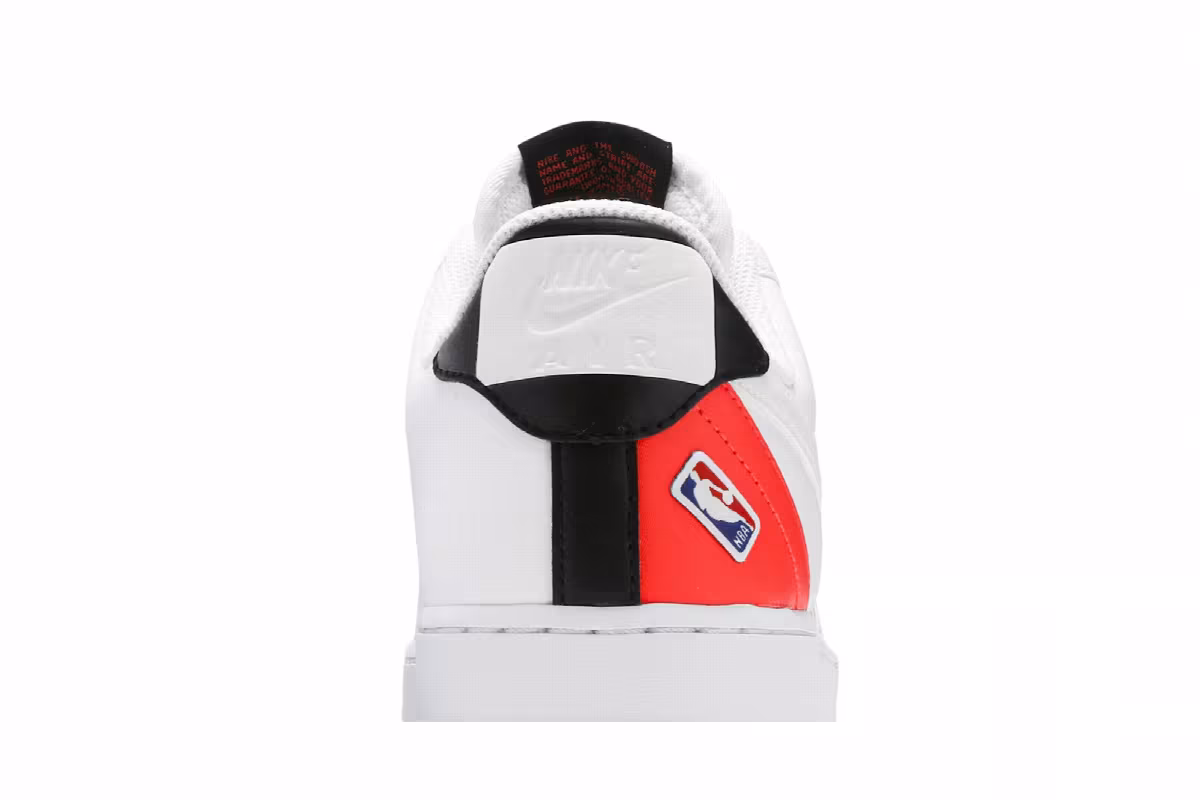 NBA x Nike Air Force 1 White Bright Crimson, view 8