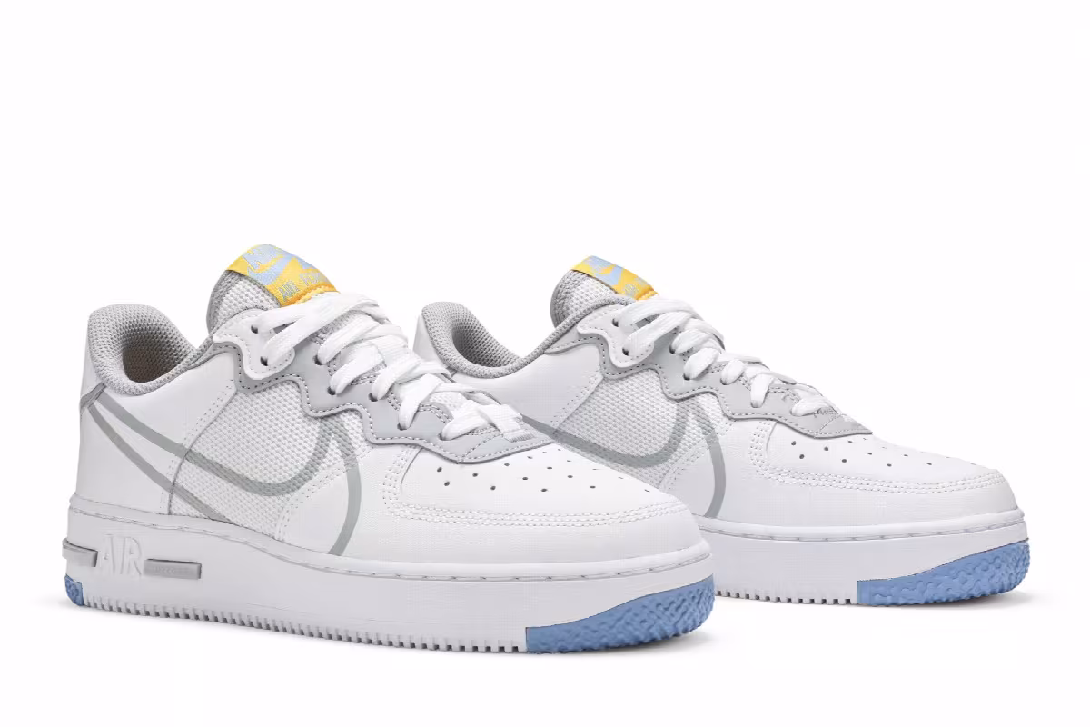 Nike Air Force 1 React Smoke Grey Gold, view 9