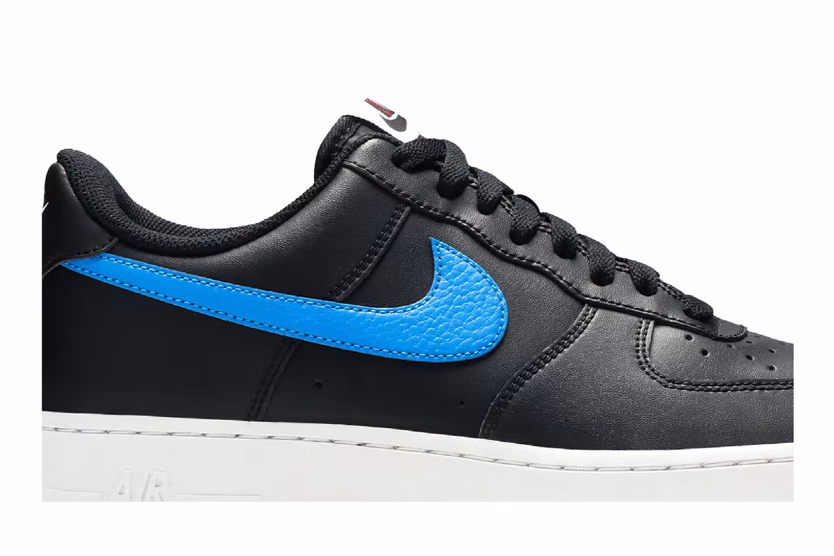 Nike Air Force 1 Mismatch Swooshes - Black, view 3