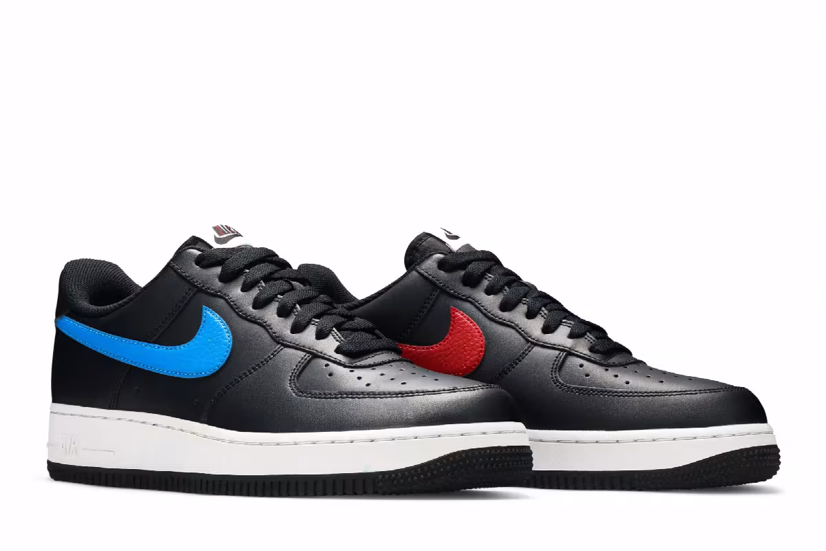 Nike Air Force 1 Mismatch Swooshes - Black, view 9