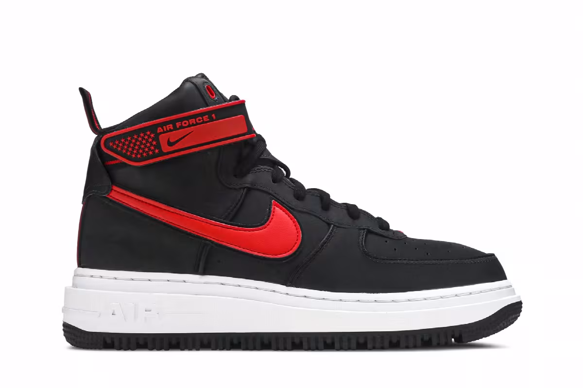 Nike Air Force 1 Boot Black University Red, view 2