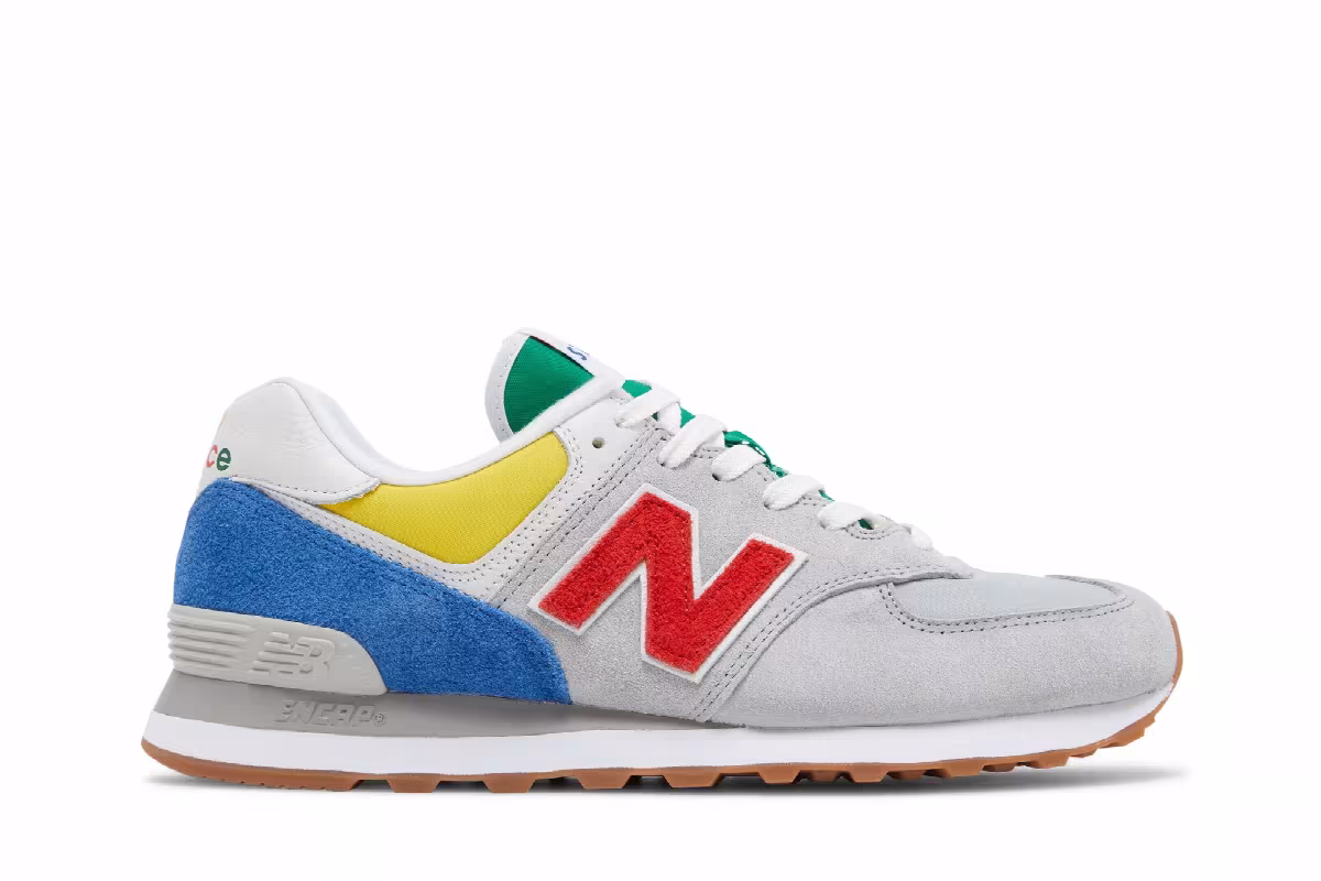 STAUD x New Balance 574 Rain Cloud Team Red, view 2