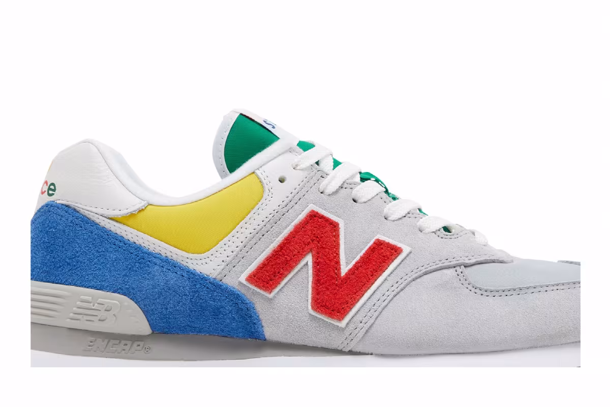 STAUD x New Balance 574 Rain Cloud Team Red, view 3