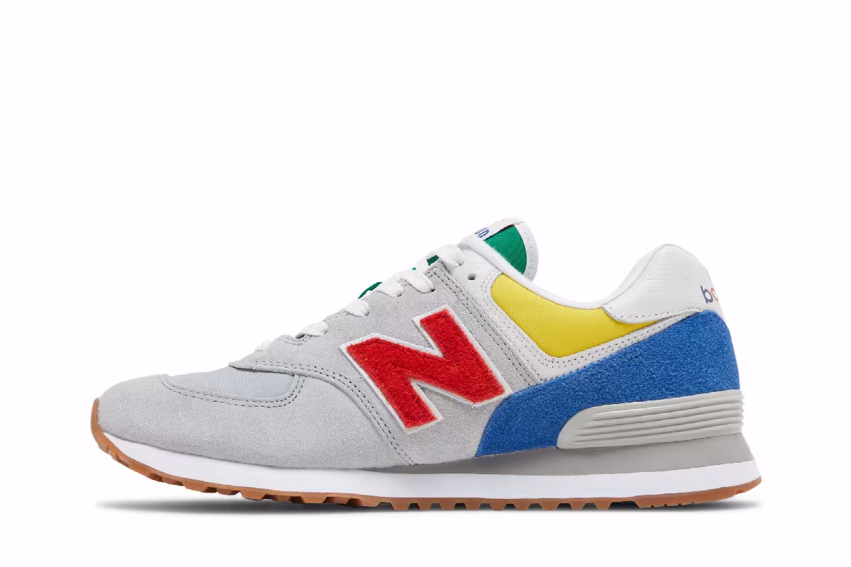 STAUD x New Balance 574 Rain Cloud Team Red, view 4
