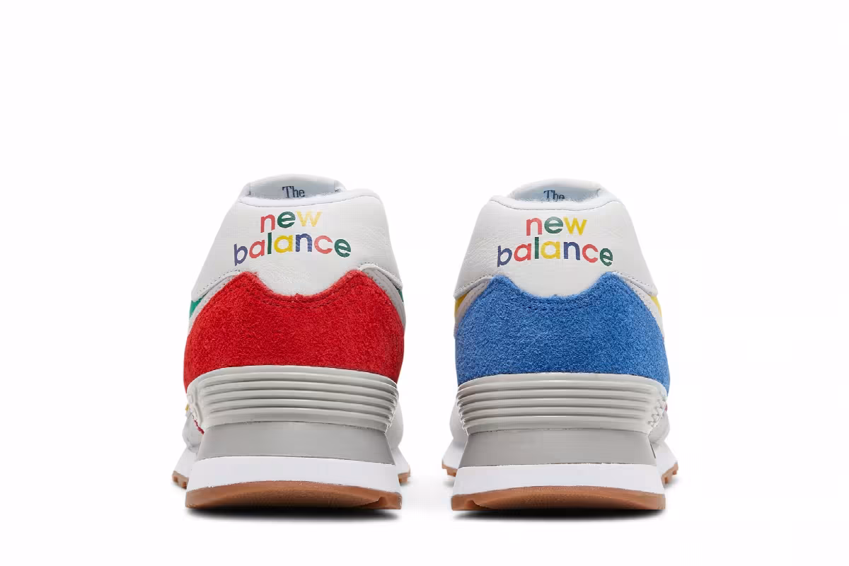STAUD x New Balance 574 Rain Cloud Team Red, view 7
