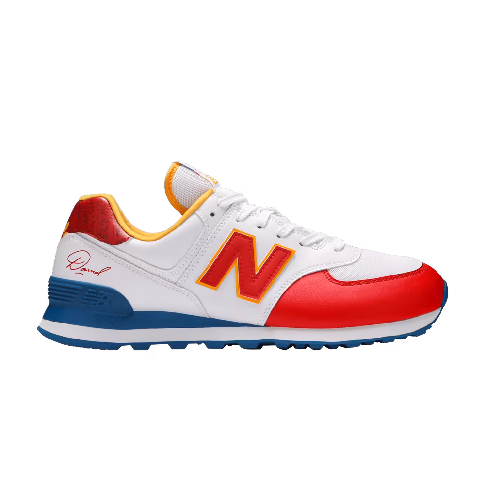 New Balance David Sunflower Seeds x 574 Blue Munsell White