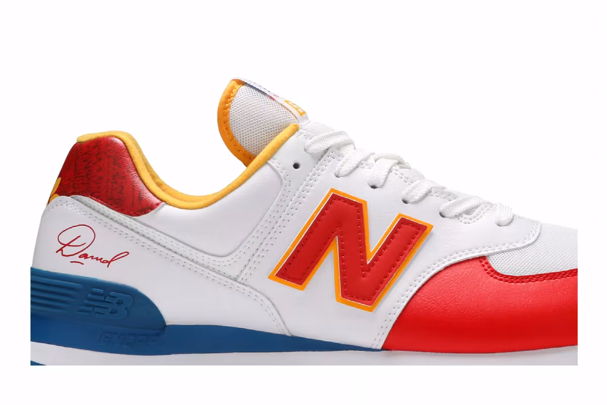 New Balance David Sunflower Seeds x 574 Blue Munsell White, view 3