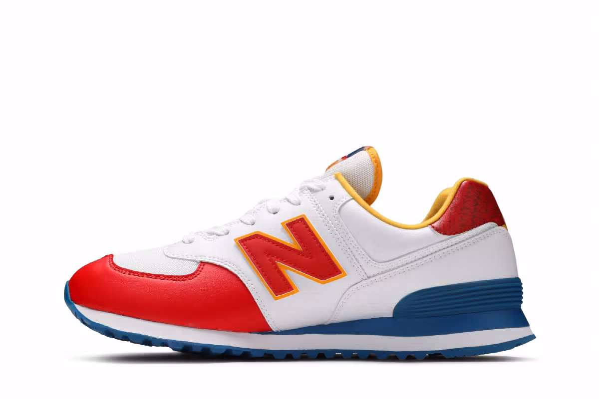 New Balance David Sunflower Seeds x 574 Blue Munsell White, view 4
