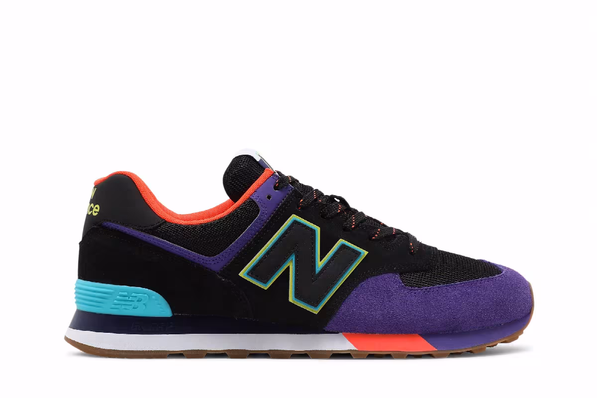New Balance 574 Black Blue, view 2