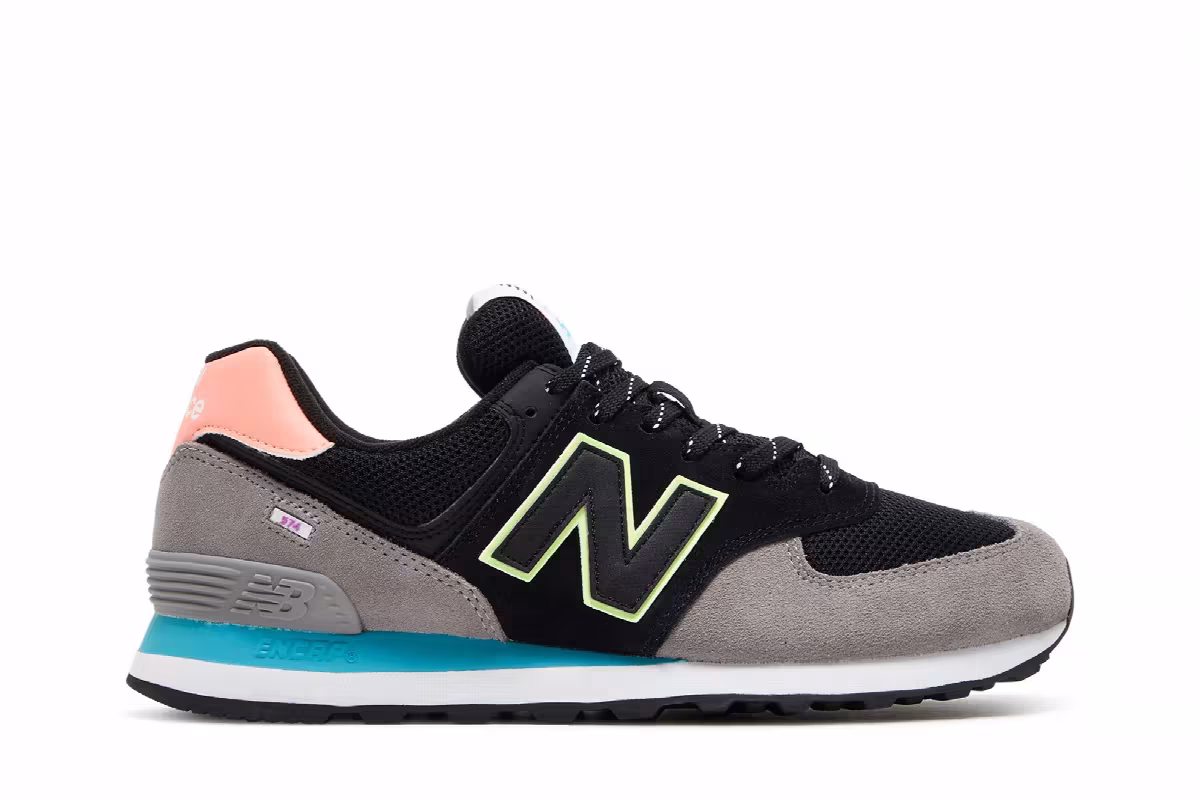 New Balance 574 Black Paradise Pink, view 2