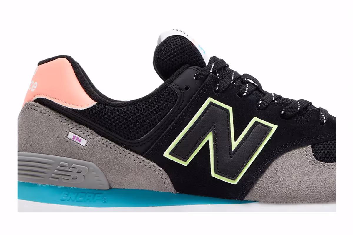 New Balance 574 Black Paradise Pink, view 3