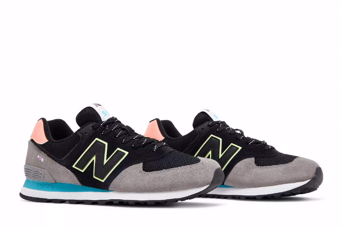New Balance 574 Black Paradise Pink, view 9