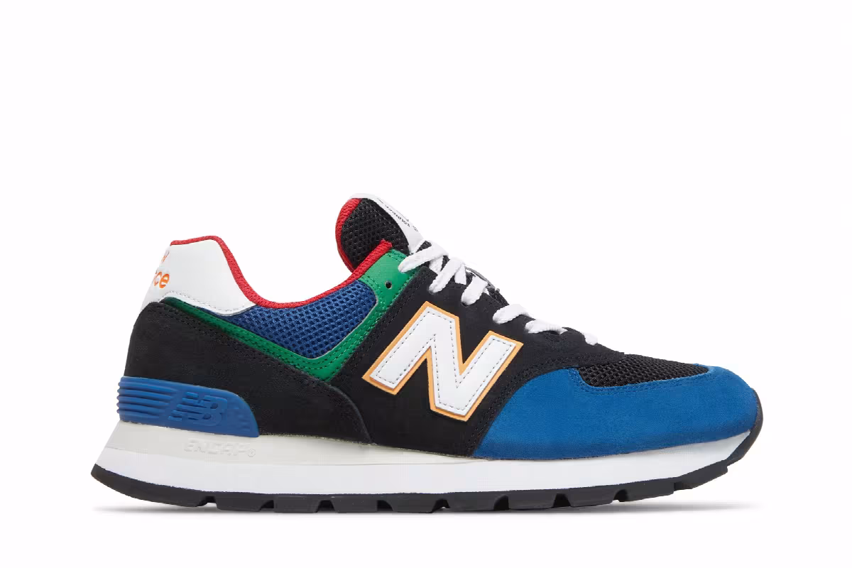 New Balance 574 Rugged Black Captain Blue, view 2