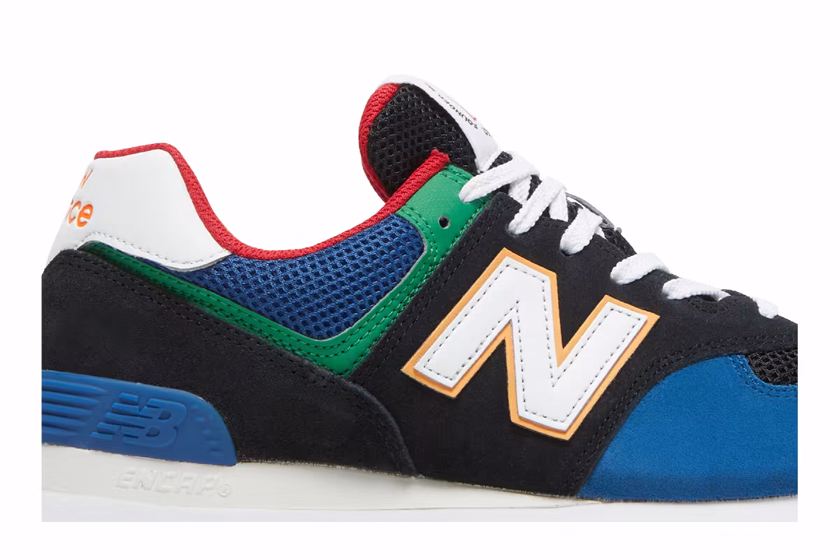 New Balance 574 Rugged Black Captain Blue, view 3