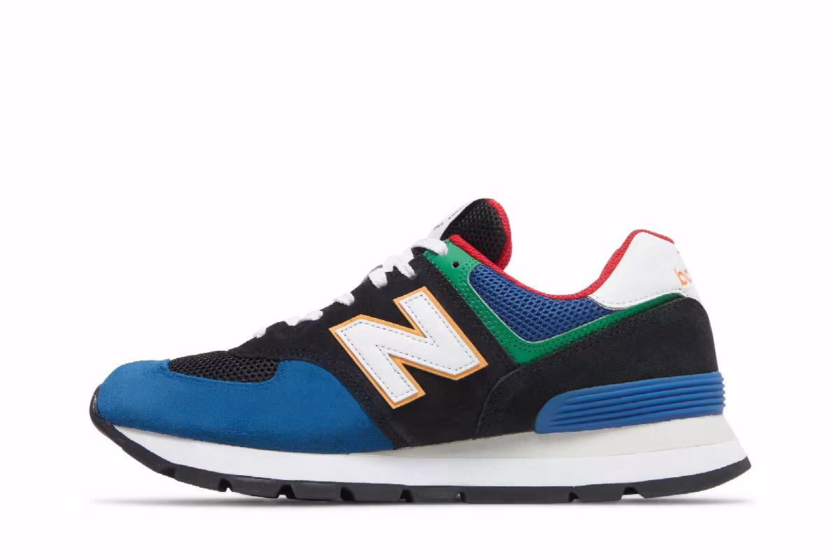 New Balance 574 Rugged Black Captain Blue, view 4