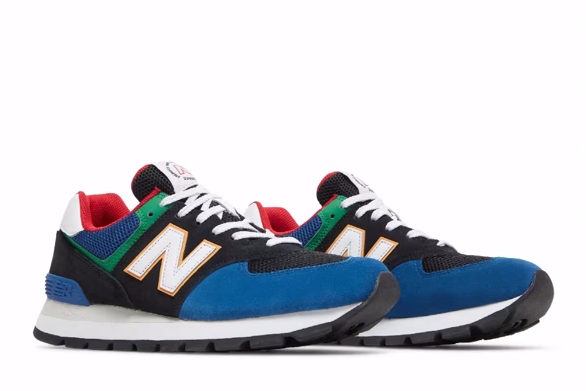 New Balance 574 Rugged Black Captain Blue, view 9
