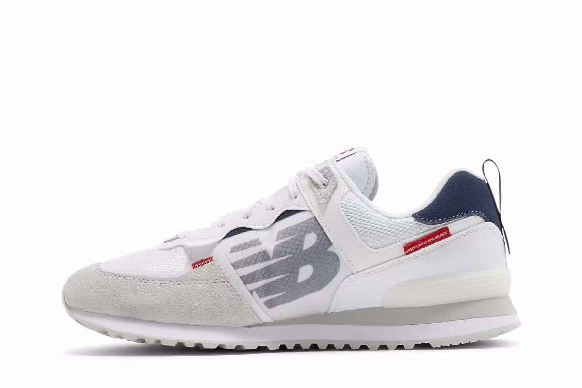 New Balance 574 White Natural Indigo, view 4