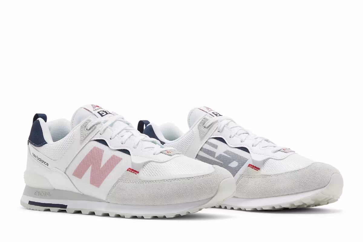 New Balance 574 White Natural Indigo, view 9