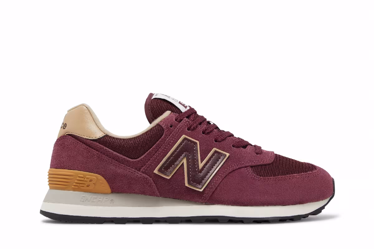 New Balance 574 Burgundy, view 2