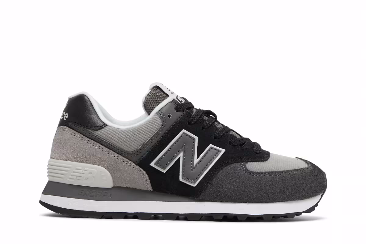 New Balance Women's 574 Black Grey, view 2