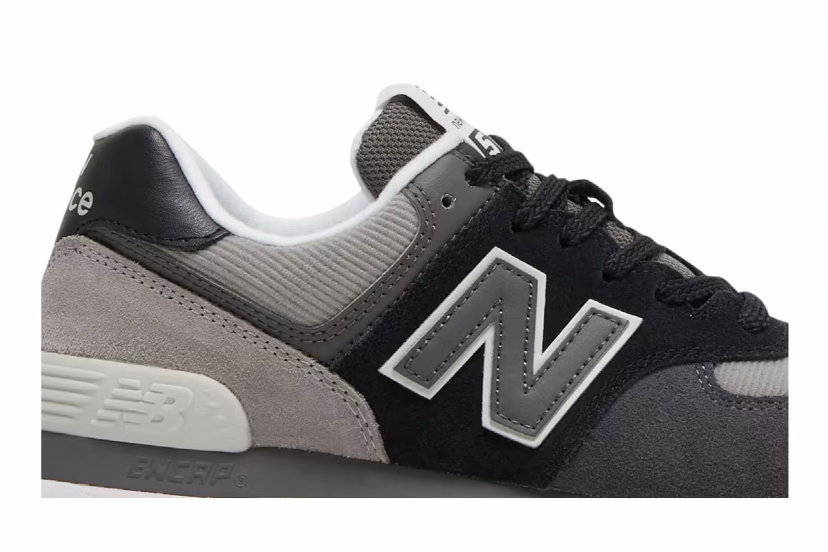 New Balance Women's 574 Black Grey, view 3