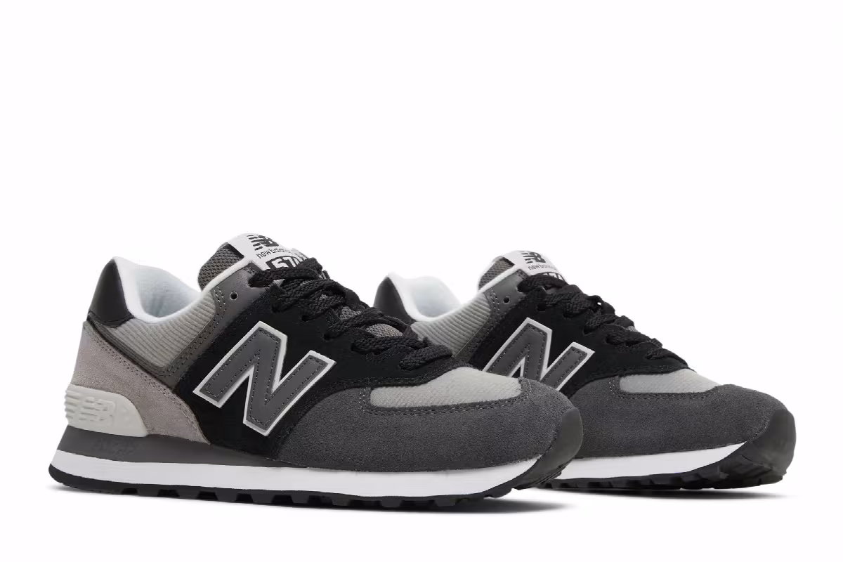 New Balance Women's 574 Black Grey, view 9