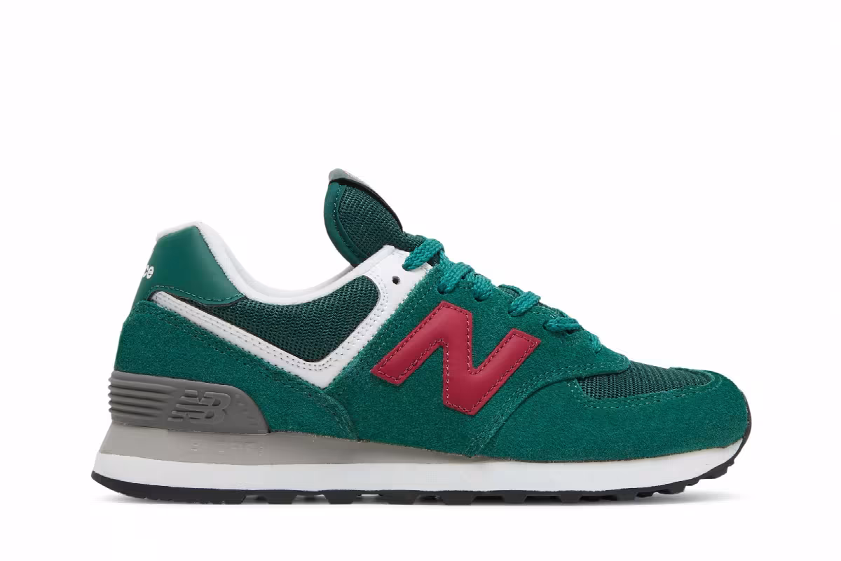 New Balance Women's 574 Green Garnet, view 2