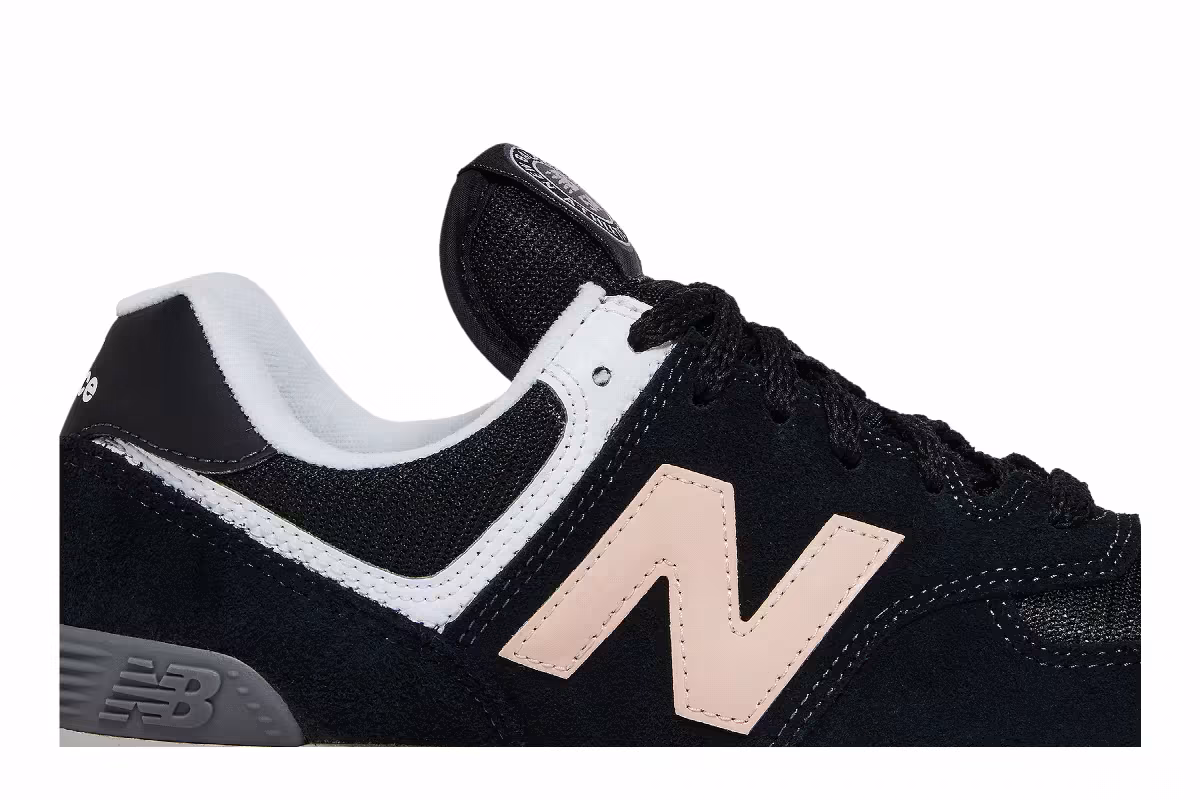 New Balance Women's 574 Black Oyster Pink, view 3