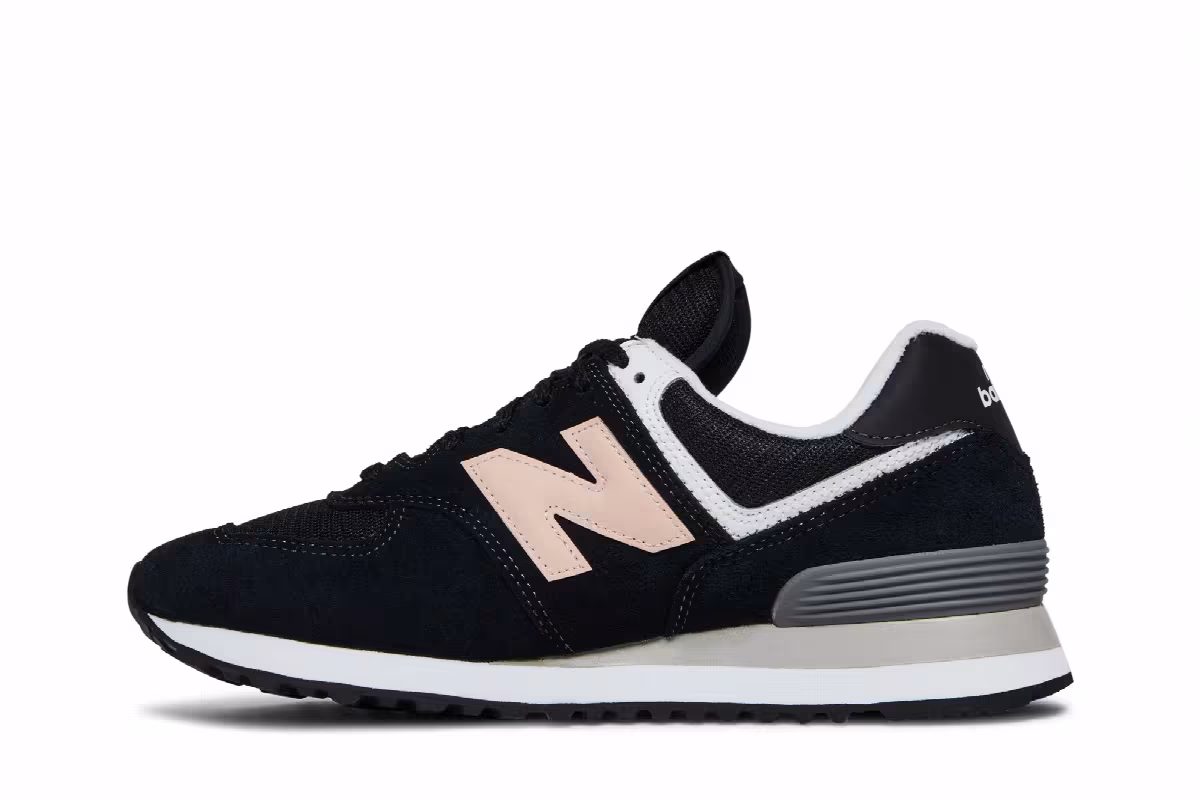 New Balance Women's 574 Black Oyster Pink, view 4