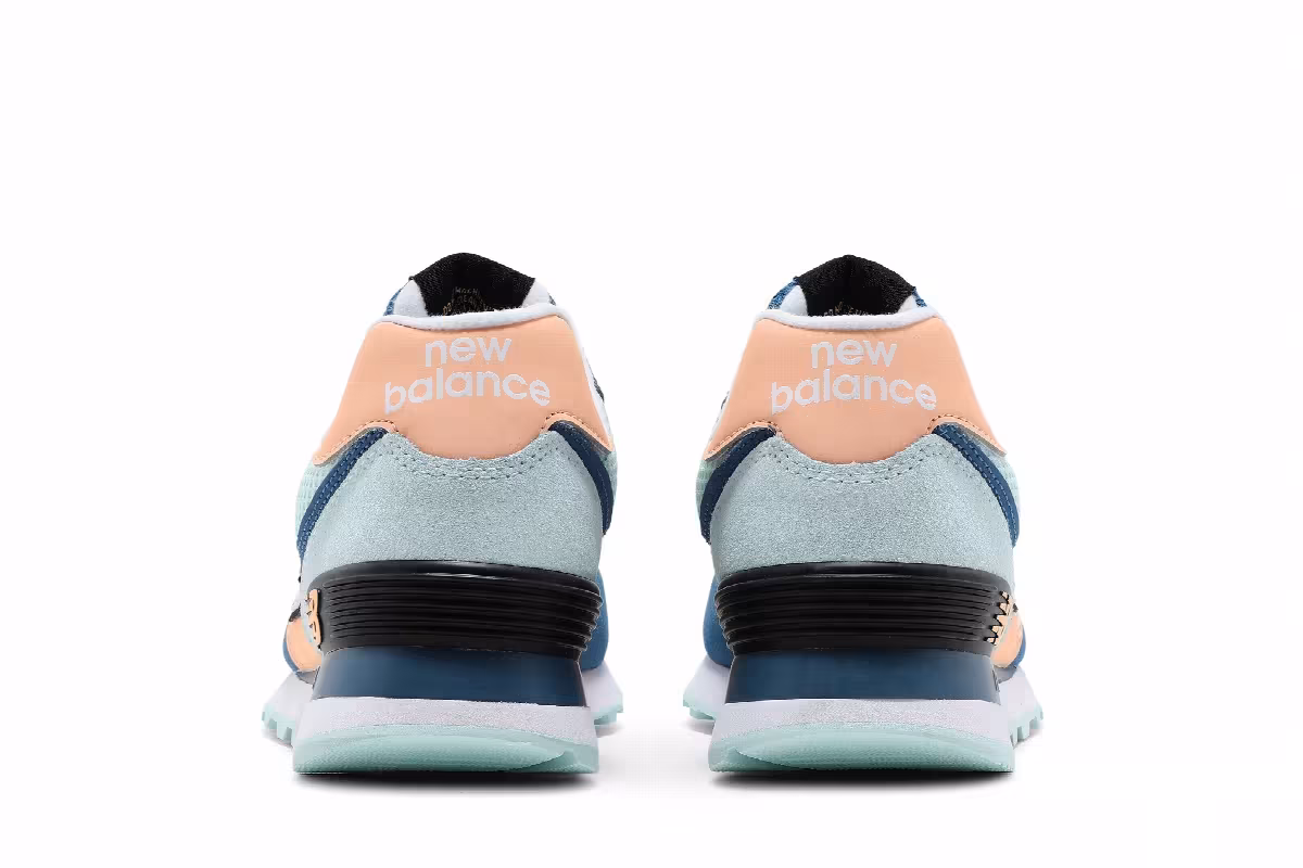 New Balance Women's 574 Light Mango Blue, view 7