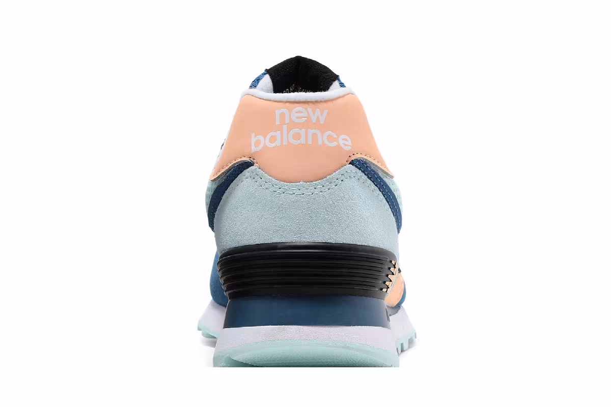 New Balance Women's 574 Light Mango Blue, view 8