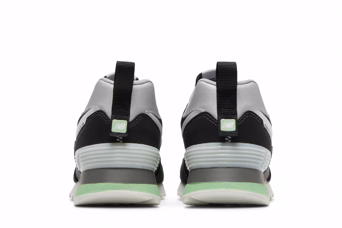 New Balance Women's 574 Black Green, view 7
