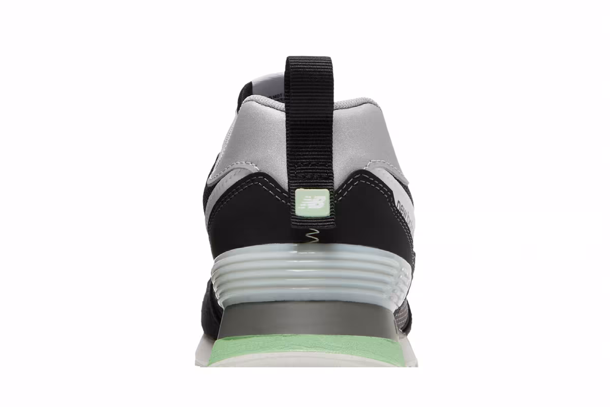 New Balance Women's 574 Black Green, view 8