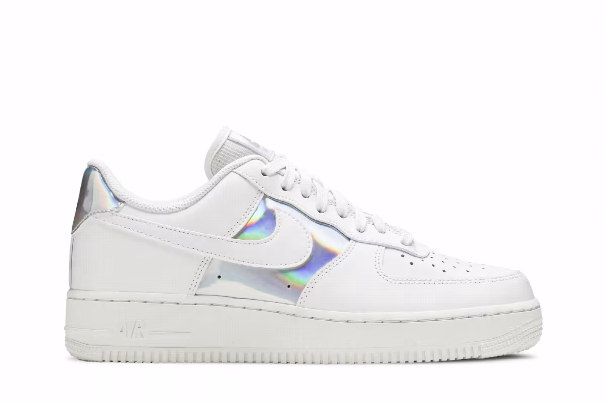 Nike Women's Air Force 1 Low White Iridescent, view 2