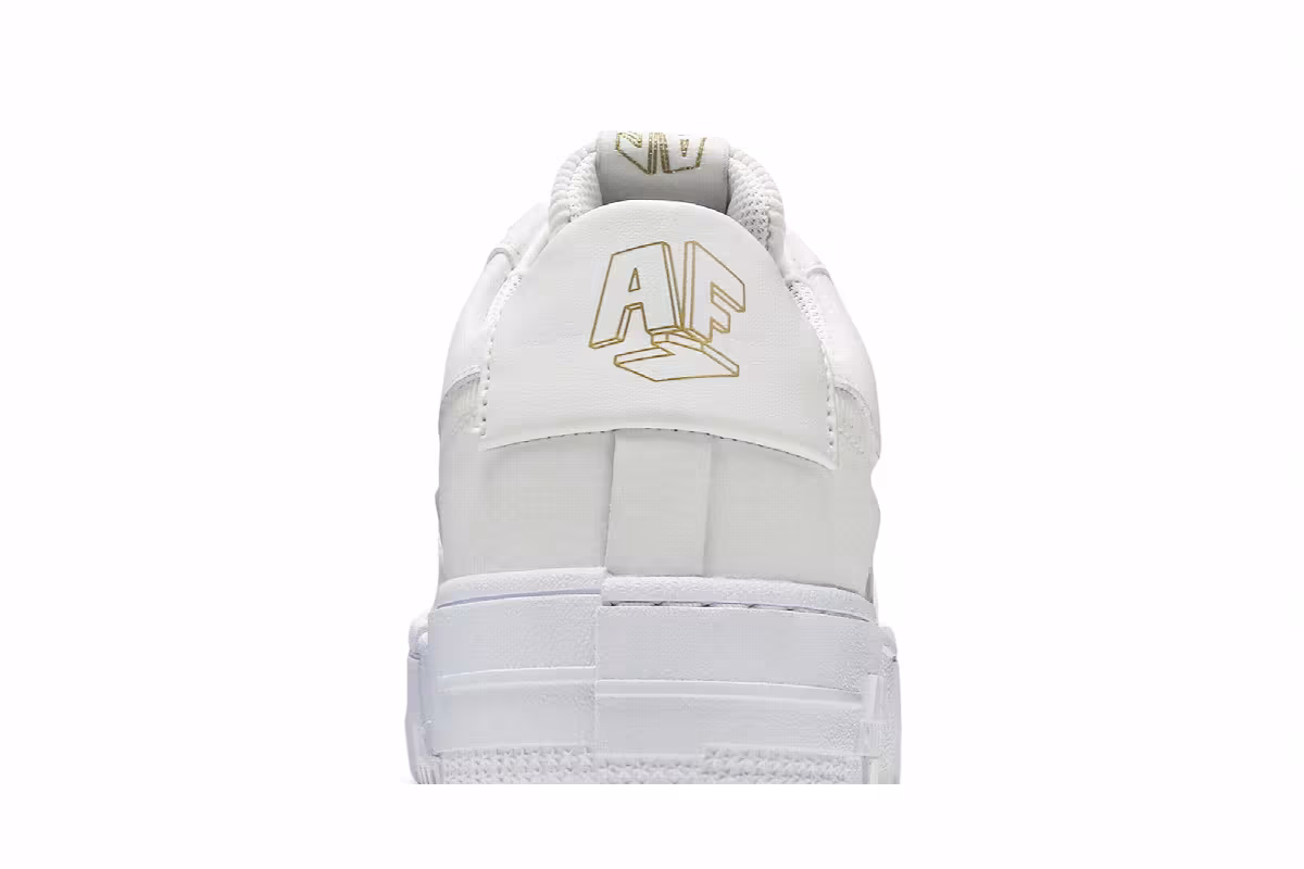 Nike Women's Air Force 1 Pixel White Gold Chain, view 8