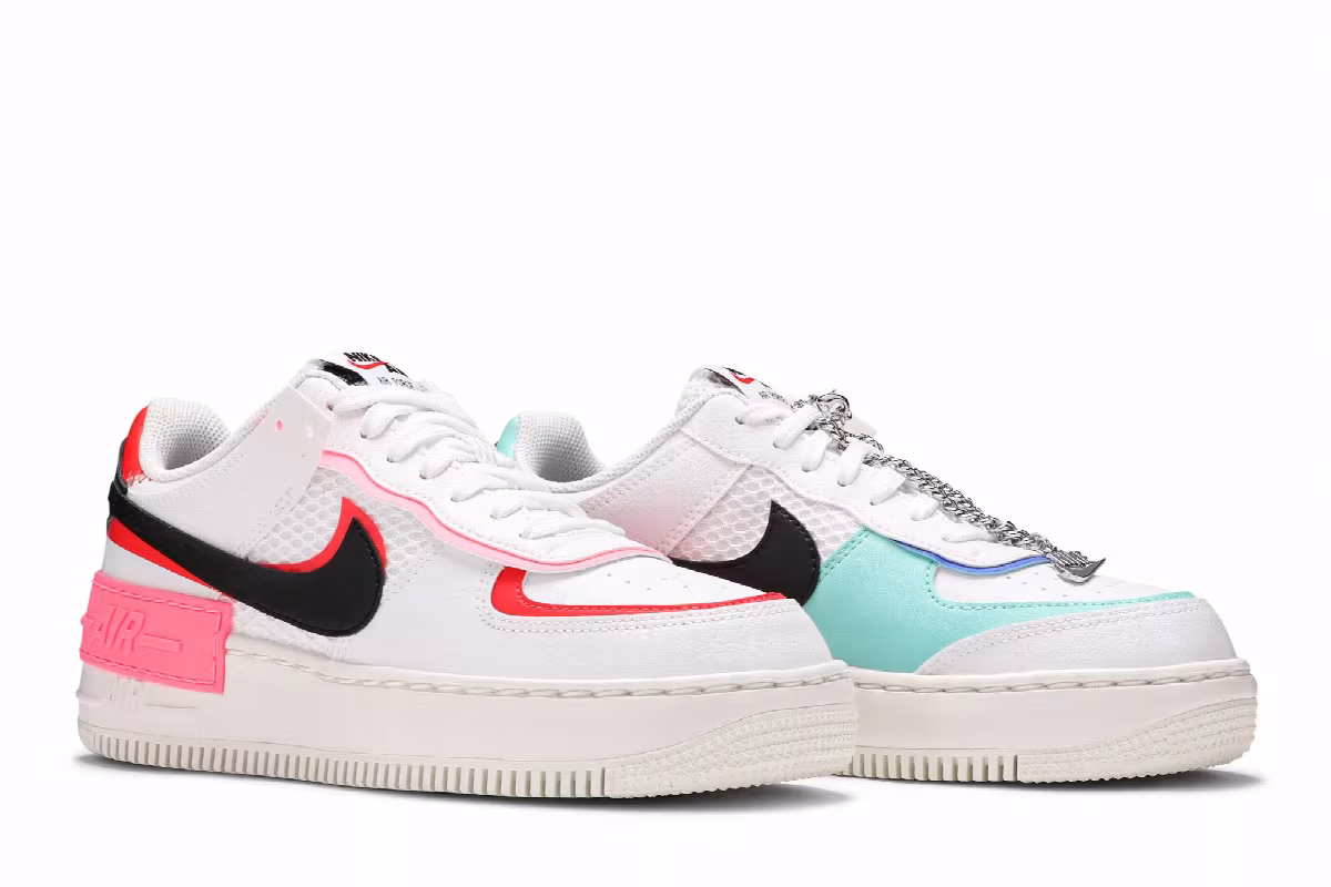 Nike Women's Air Force 1 Shadow White Multi-Color, view 9