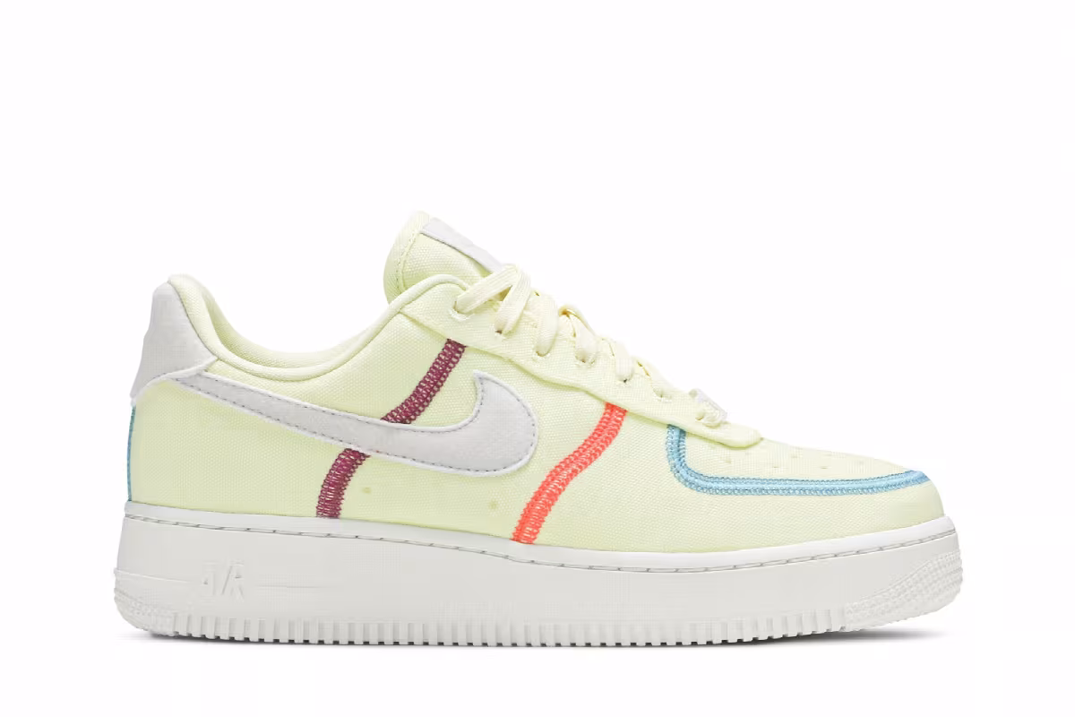 Nike Women's Air Force 1 Stitched Canvas - Life Lime, view 2