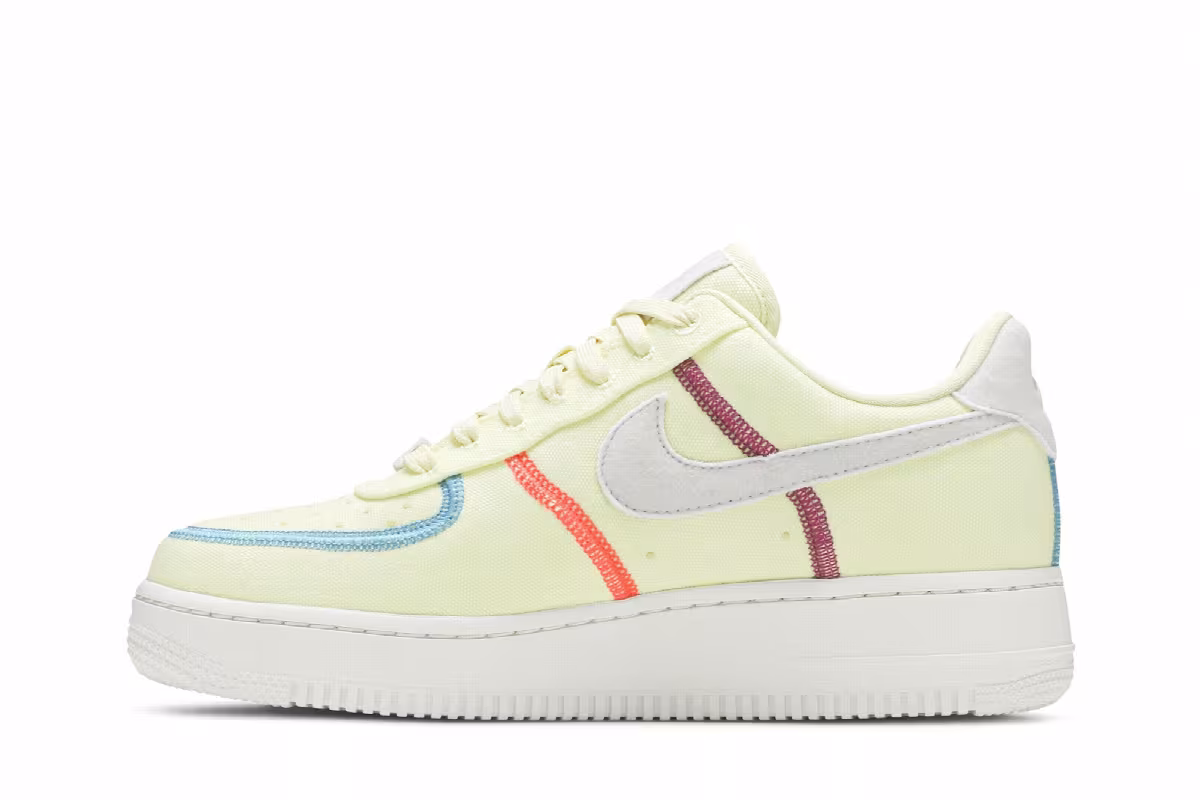 Nike Women's Air Force 1 Stitched Canvas - Life Lime, view 4